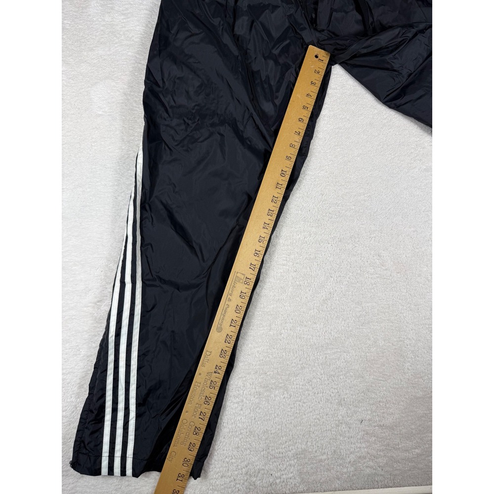 Adidas Track Pants Mens XL Black 90's Y2K Vintage 3-Stripe Nylon Wind Pants - Picture 3 of 9